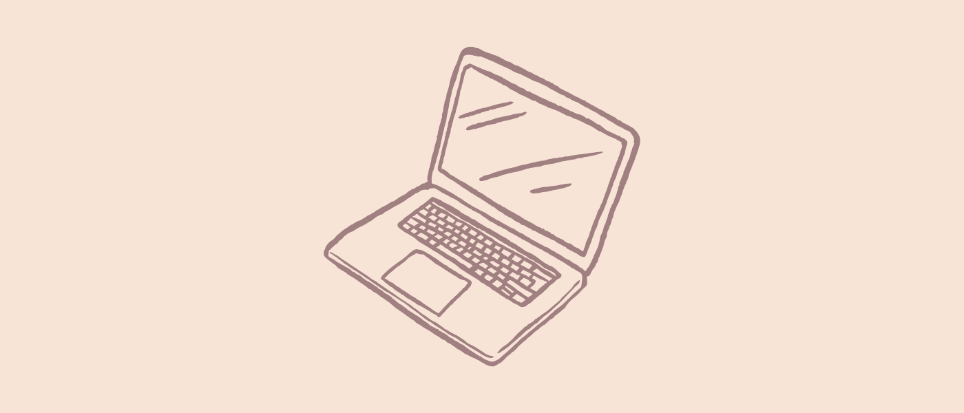 line drawing of a laptop